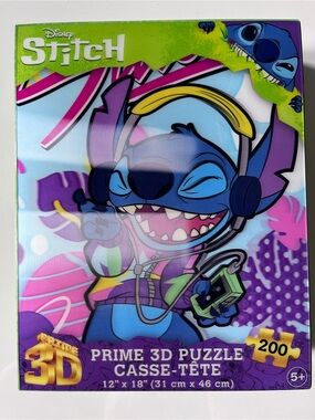 Disney Stitch (Headphones) 3D Lenticular Puzzle - Brand New Sealed